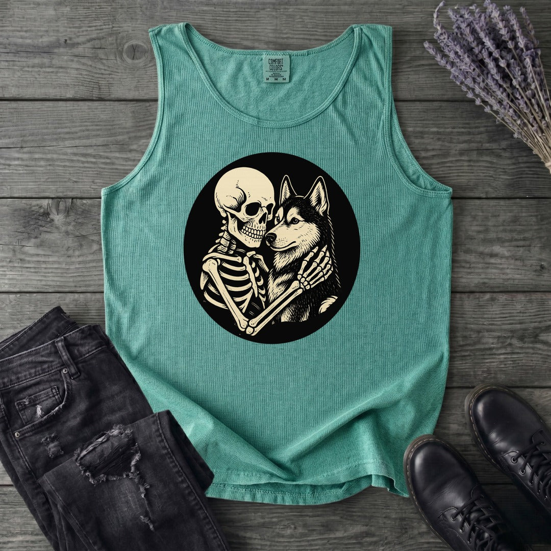 Skeleton Husky Hug Tank Top