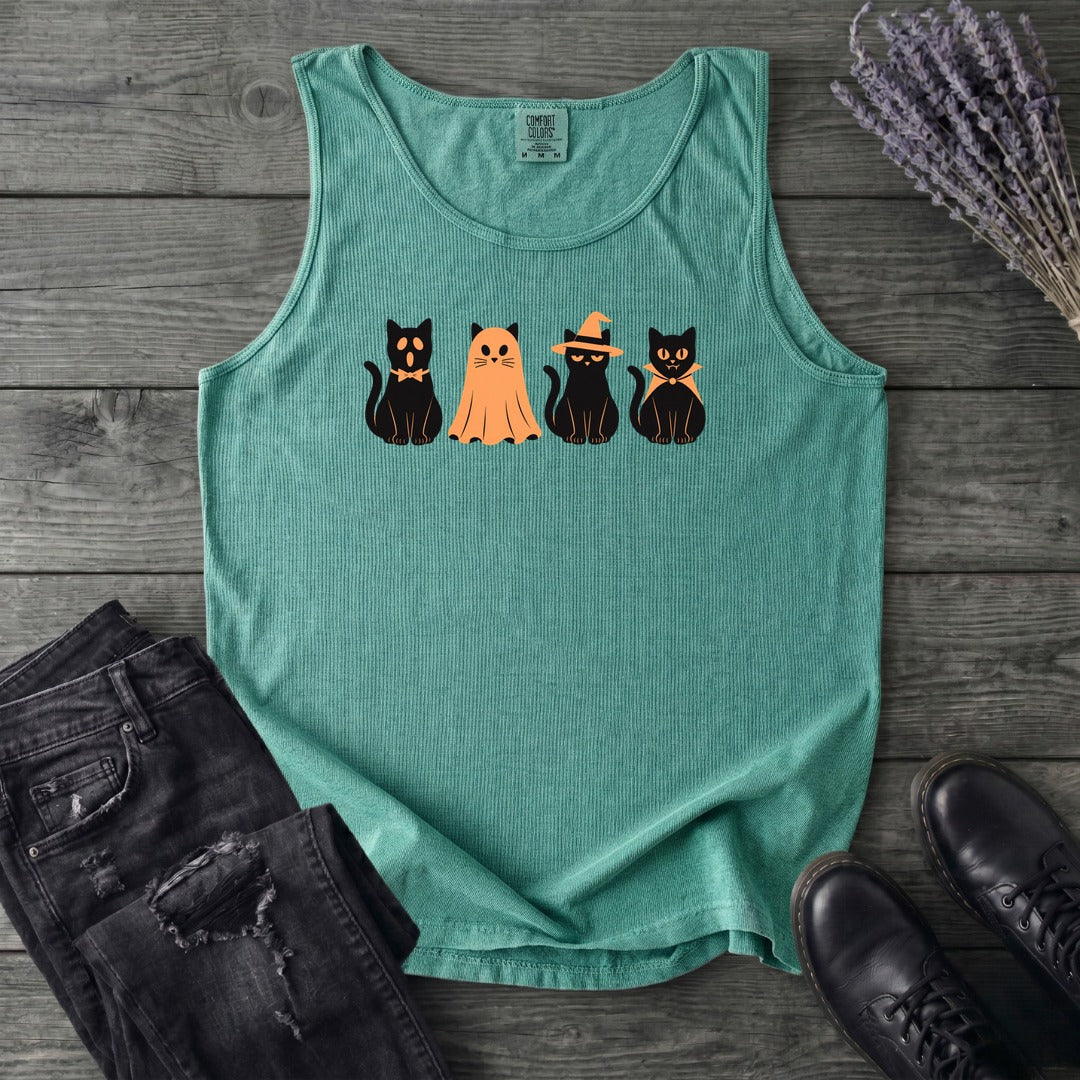 Black Cat Costume Party Tank Top