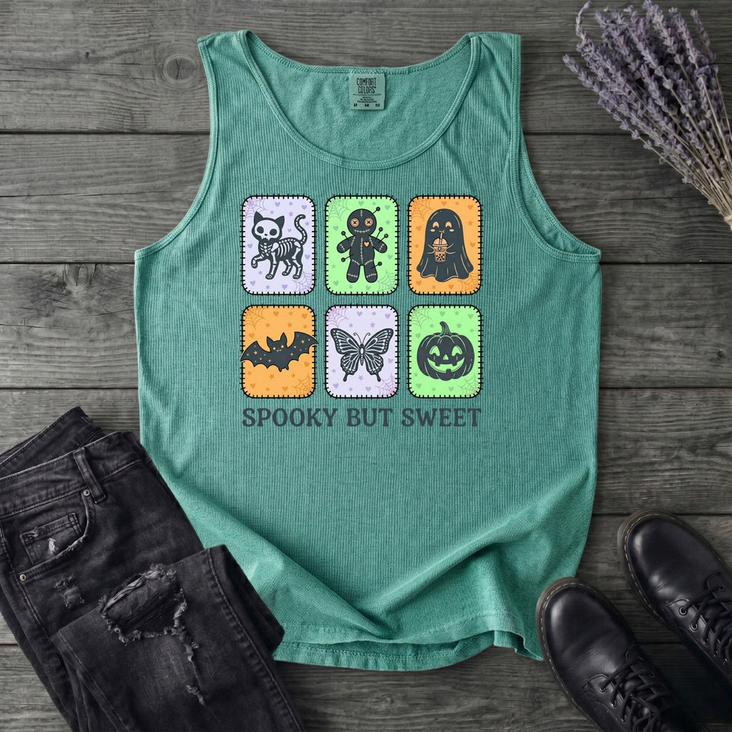 Spooky But Sweet Grid Tank Top