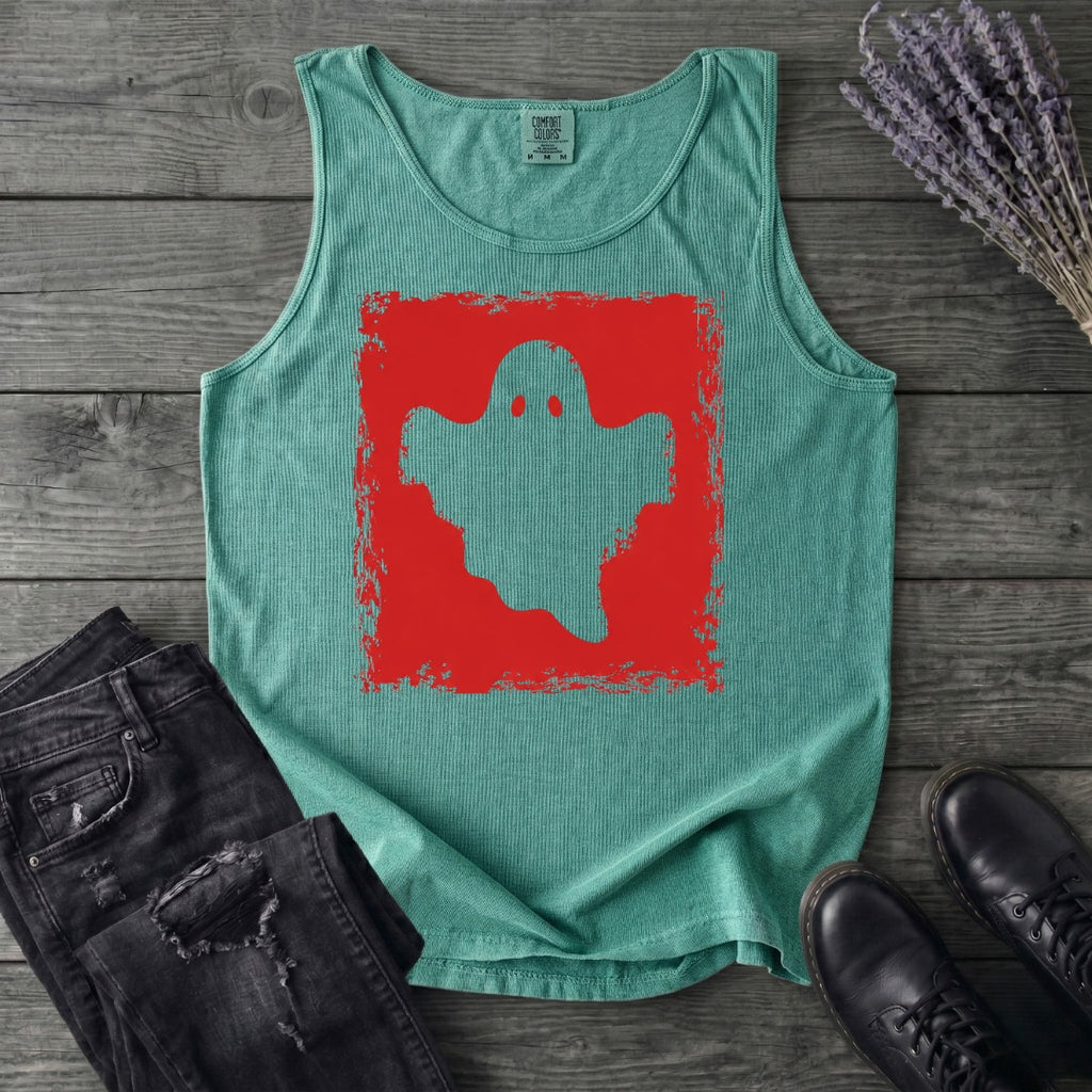 Grunge Stencil Ghost Tank Top
