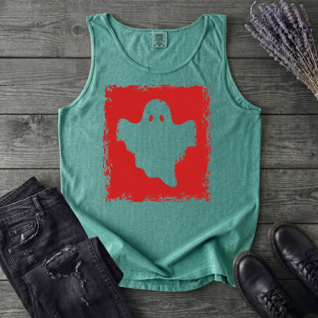 Grunge Stencil Ghost Tank Top