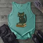 black cat glasses books Tank Top