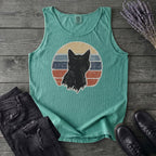 Cat Silhouette Sunset Grunge Tank Top