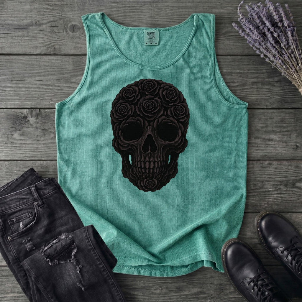 Black Rose Skull Tank Top