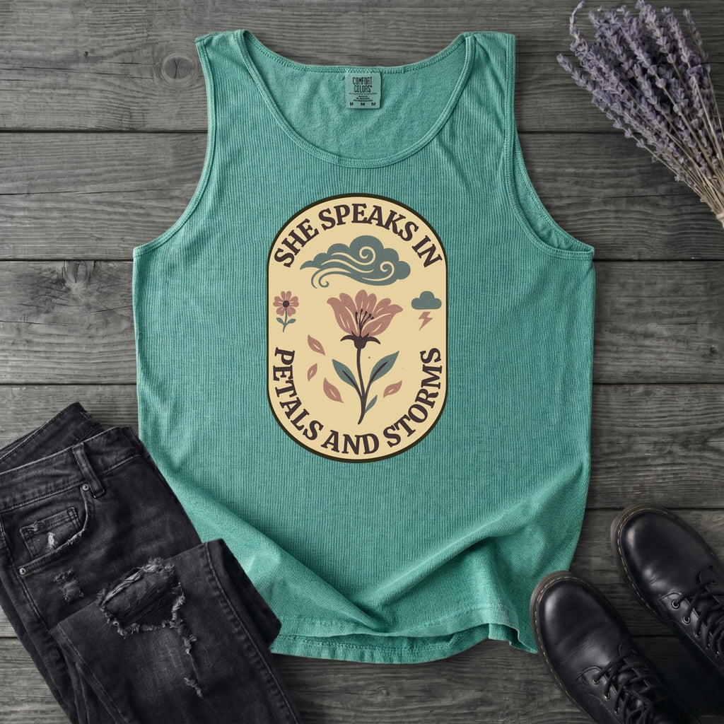 She Speaks In Petals And Storms Tank Top