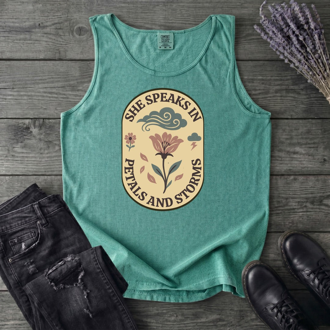 She Speaks In Petals And Storms Tank Top