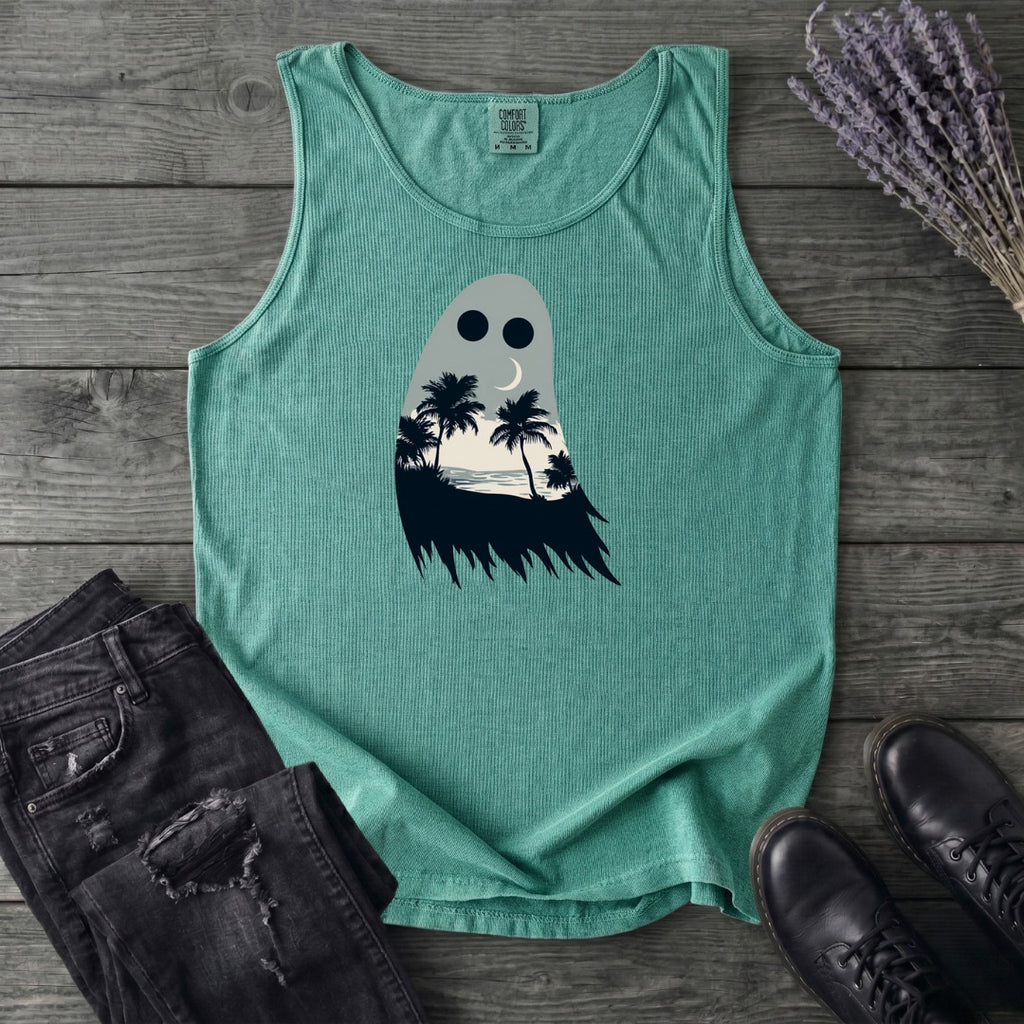tropical ghost silhouette Tank Top