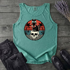 Tropical Cat and Skull Tank Top