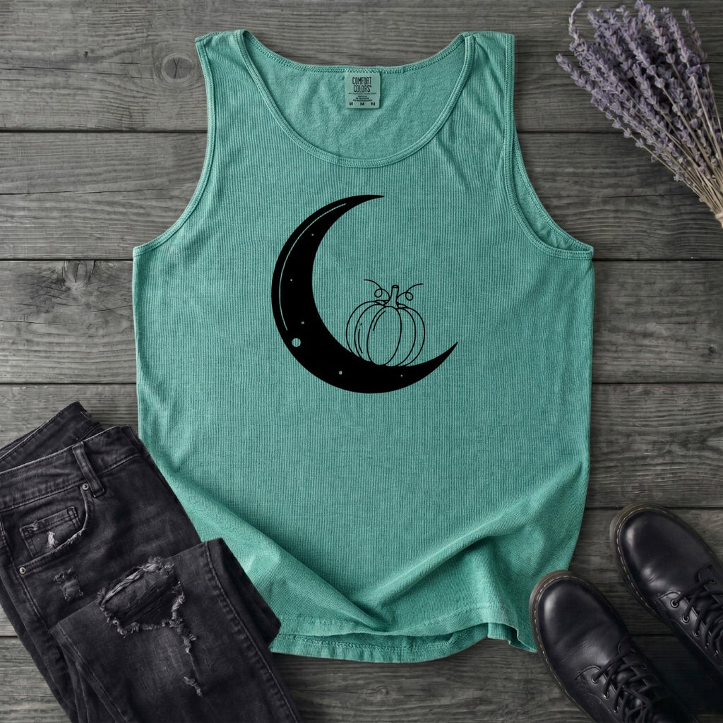 Moon And Pumpkin Tank Top