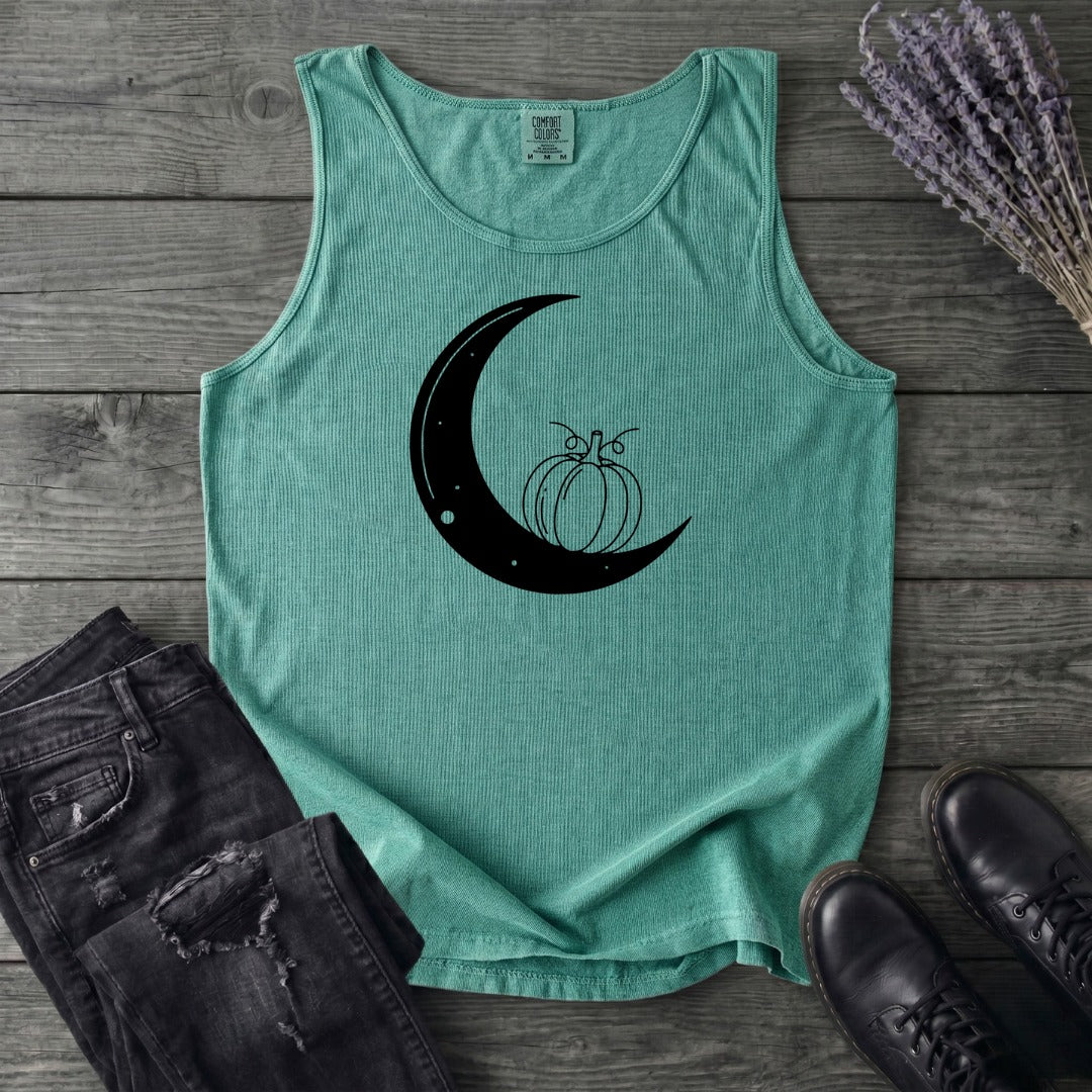 Moon And Pumpkin Tank Top