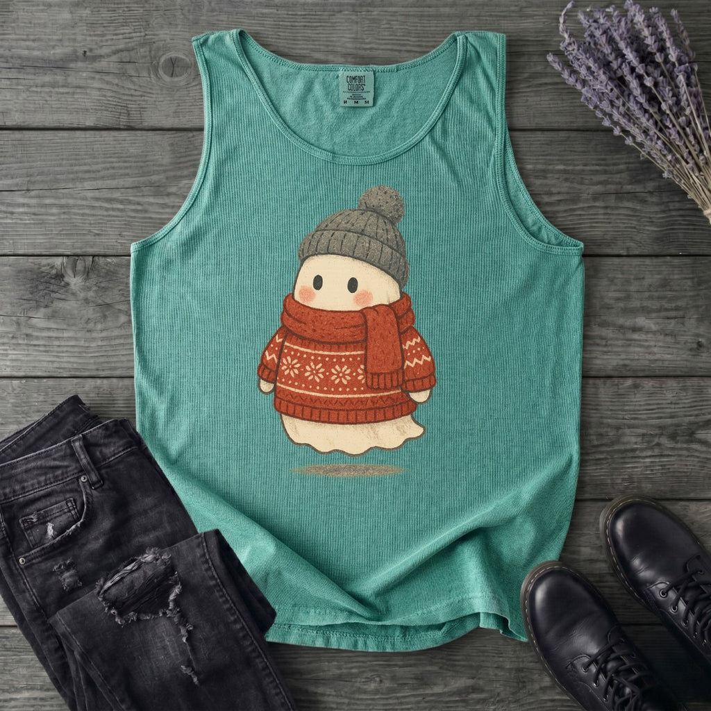 Christmas Sweater Ghost Tank Top