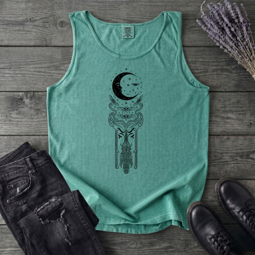 Art Nouveau Crescent Moths Tank Top