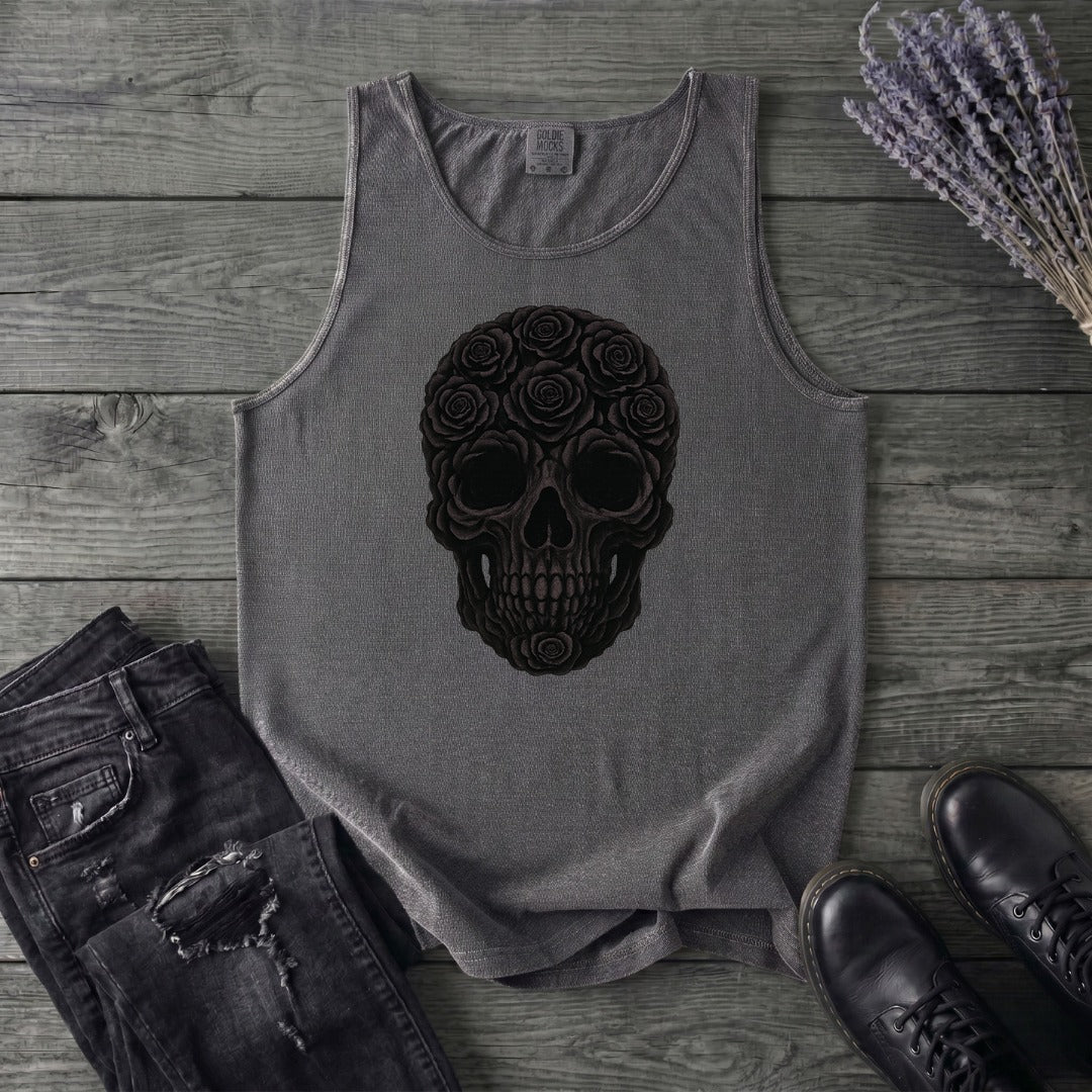 Black Rose Skull Tank Top