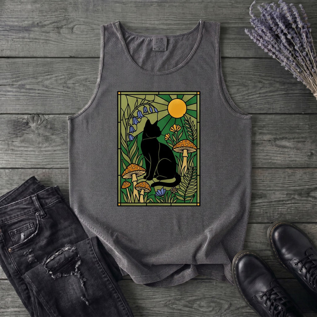 stained glass garden cat Tank Top