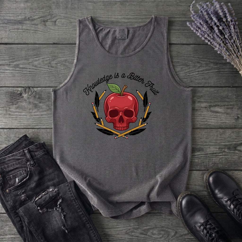 knowledge is a bitter fruit apple skull Tank Top