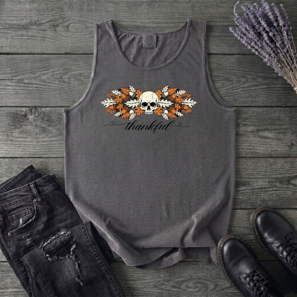 Thankful Leaf Swag Skull Tank Top