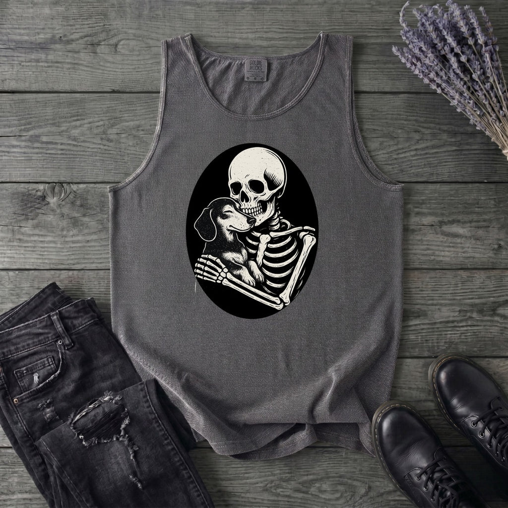 Skeleton Dachshund Hug Tank Top