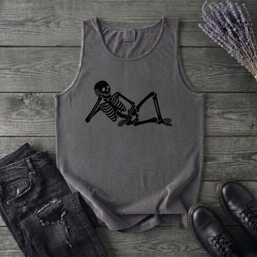 Lounging Skeleton Tank Top