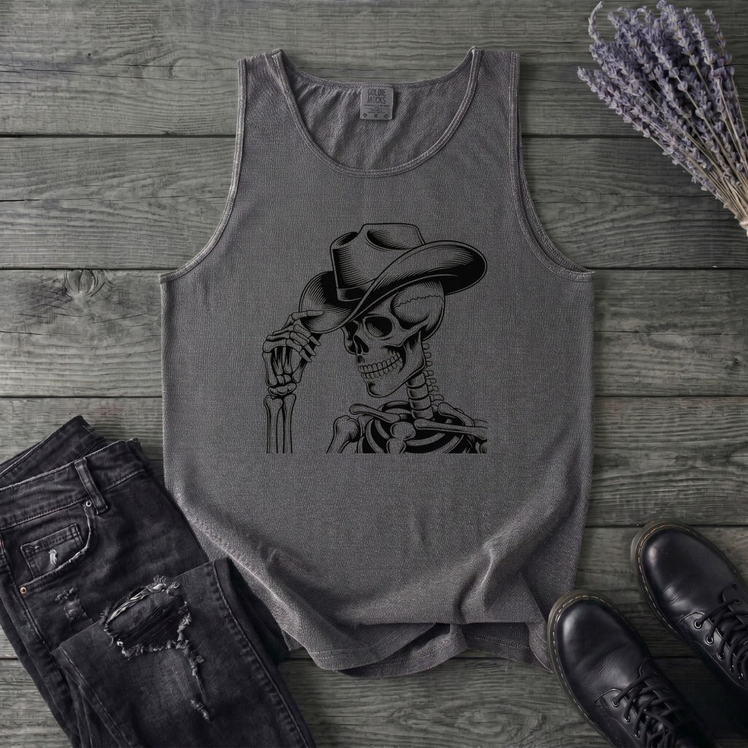 Cowboy Hat Skeleton Tank Top