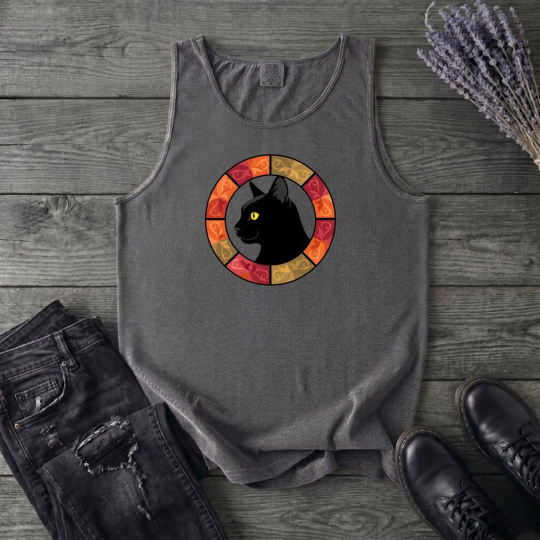 Black Cat Autumn Medallion Tank Top
