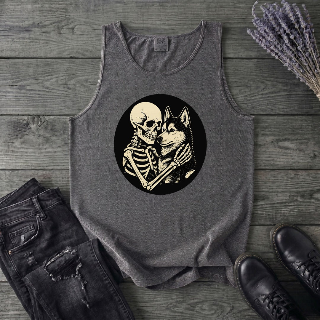 Skeleton Husky Hug Tank Top