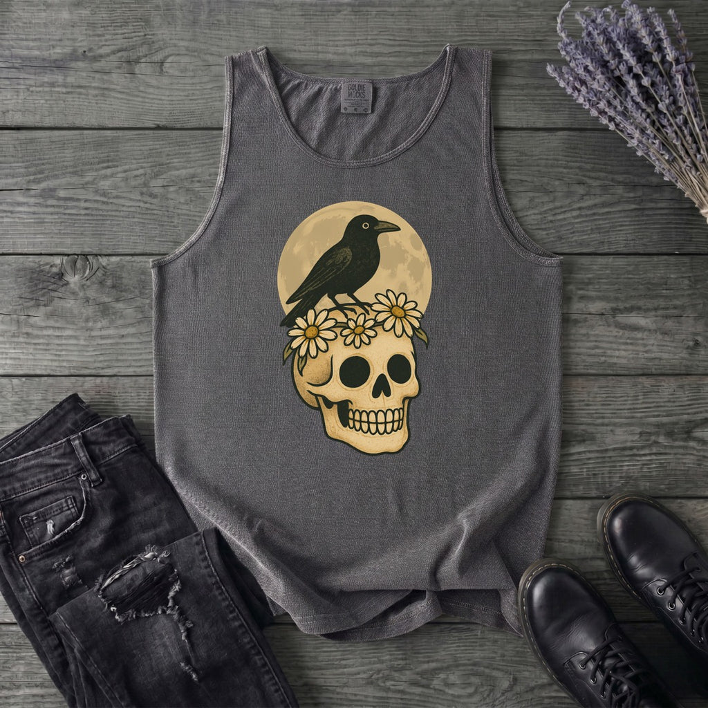 Crow On Skull Tank Top