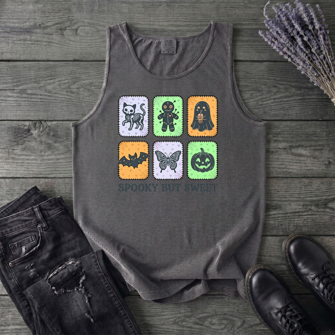 Spooky But Sweet Grid Tank Top