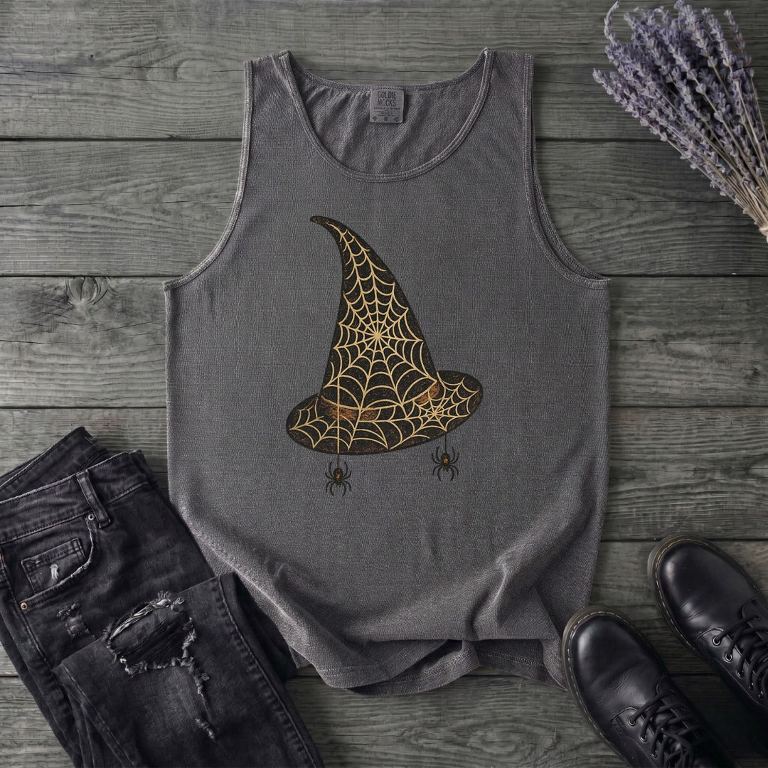 Spiderweb Witch Hat Tank Top