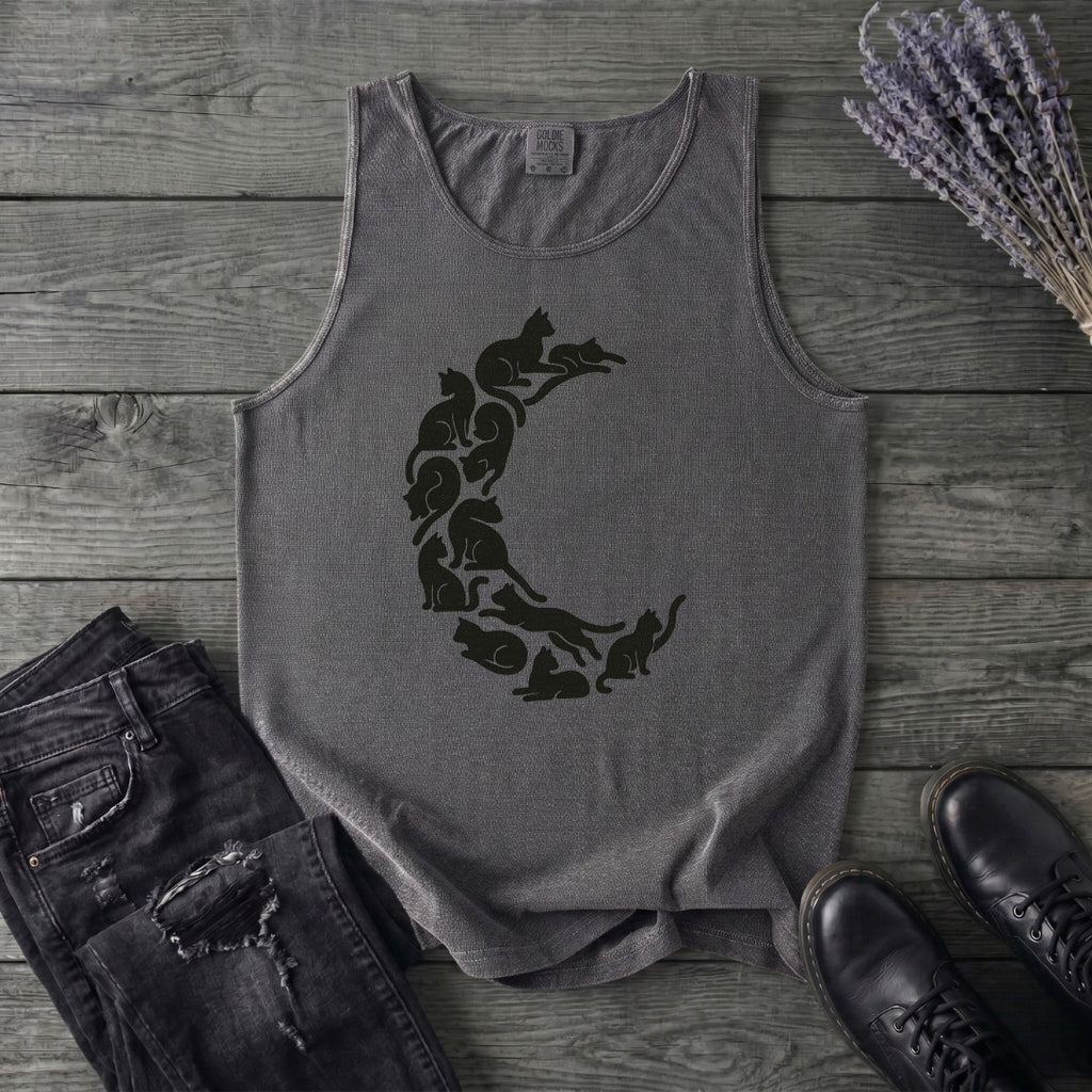 crescent moon black cats Tank Top