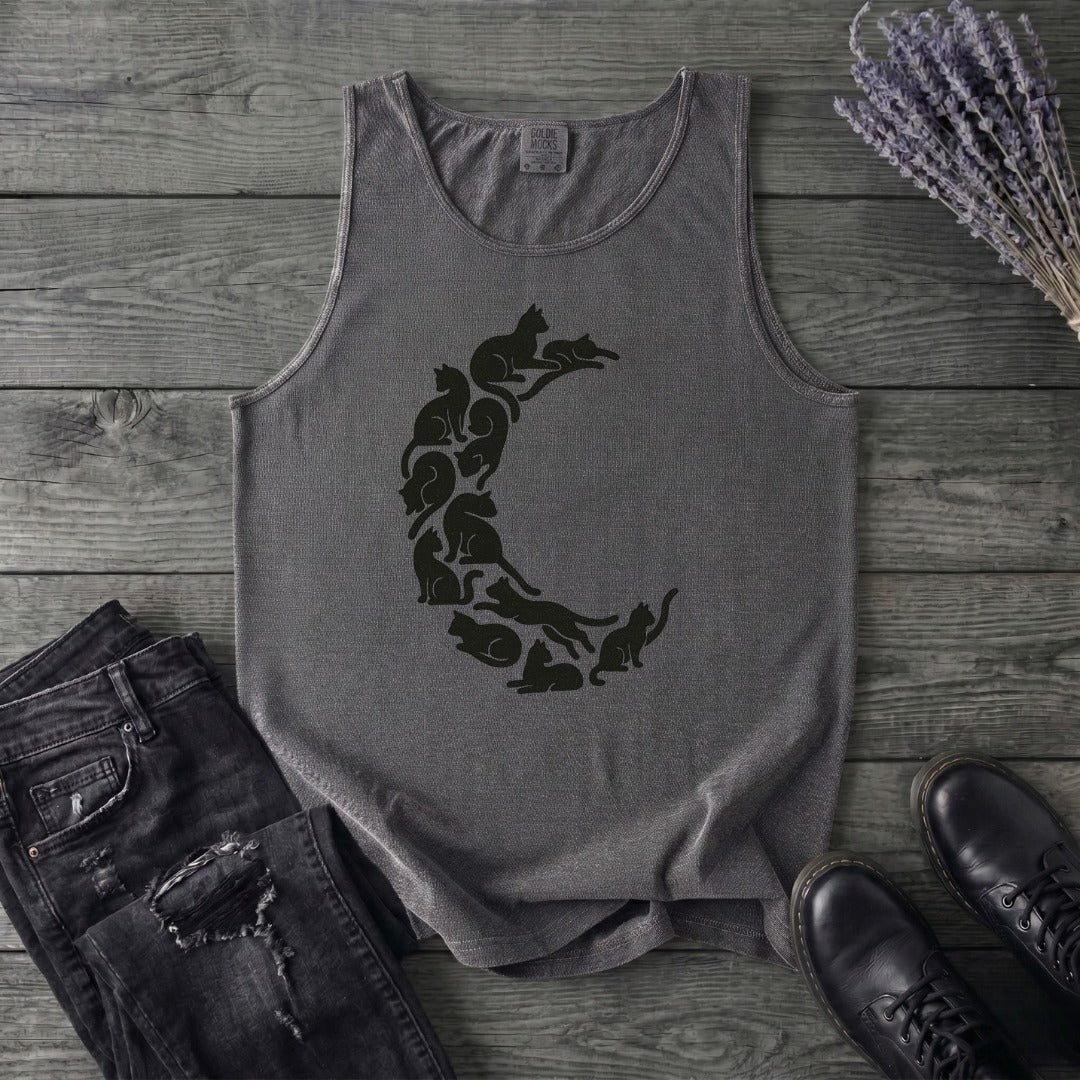 crescent moon black cats Tank Top