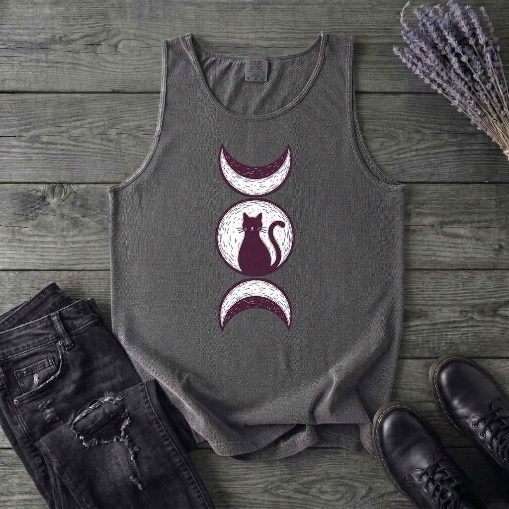 Triple Moon Goddess Cat Tank Top