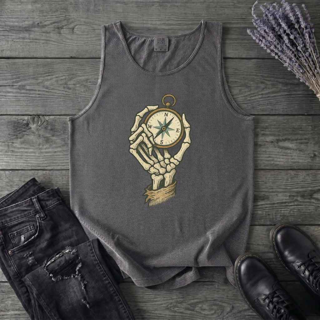 Nautical Compass Skeleton Hand Tank Top