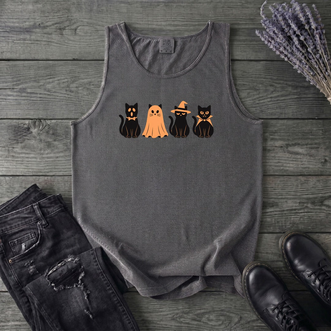 Black Cat Costume Party Tank Top
