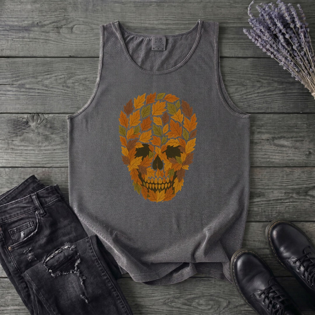 autumn leaves skull Tank Top