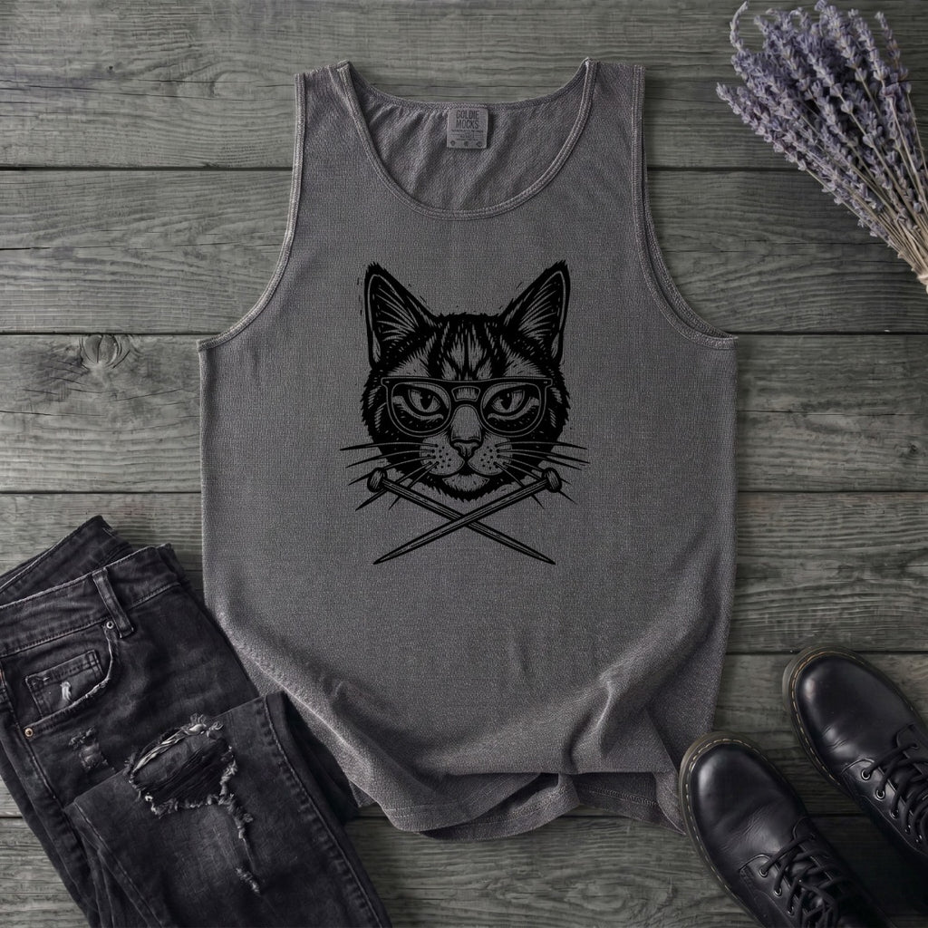 Cat Knitting Needles Tank Top