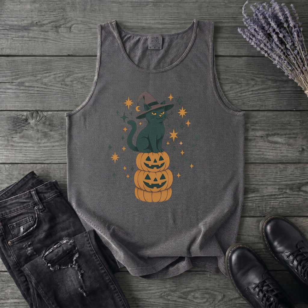 Stacked Cat and Pumpkins Tank Top