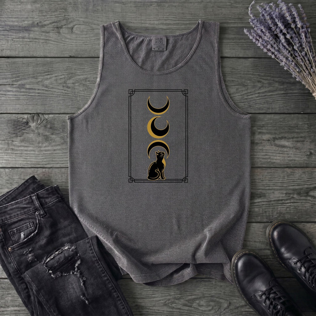 art deco black cat moon phases Tank Top
