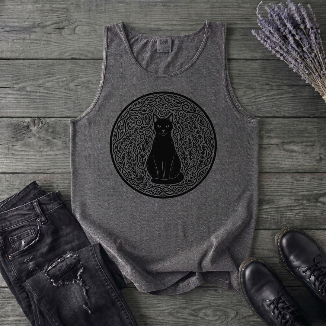garden cat linocut Tank Top