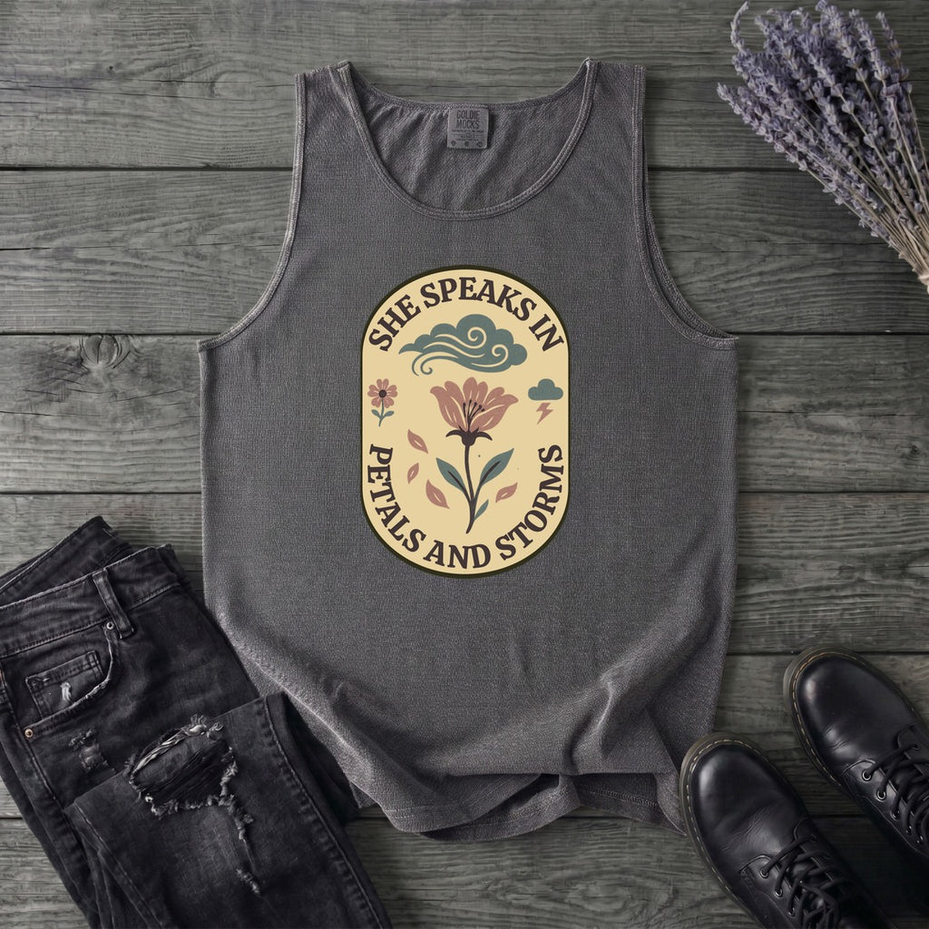 She Speaks In Petals And Storms Tank Top