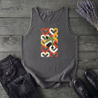Geometric Hearts Raccoon Tank Top