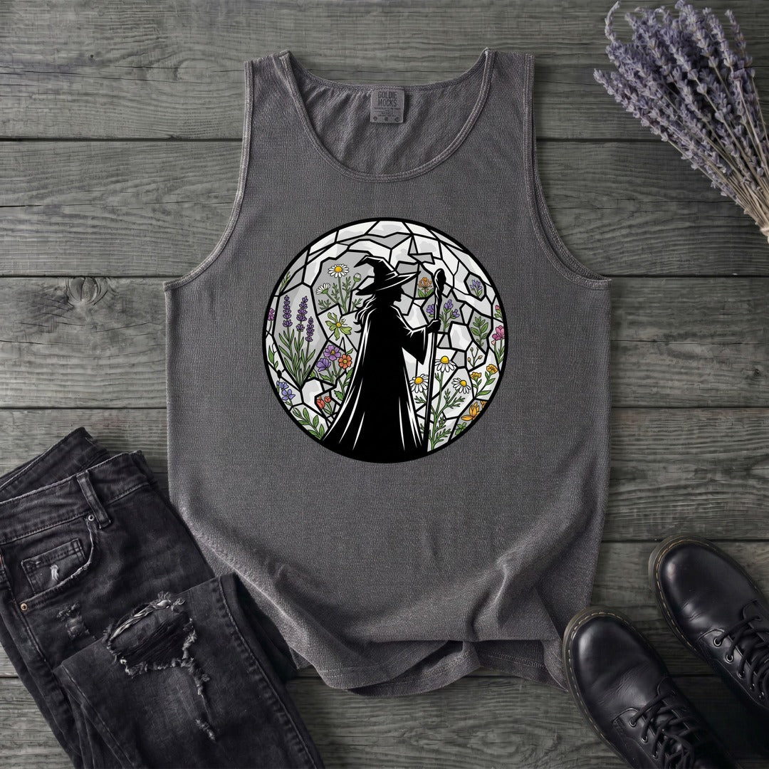 stained glass botanical witch Tank Top