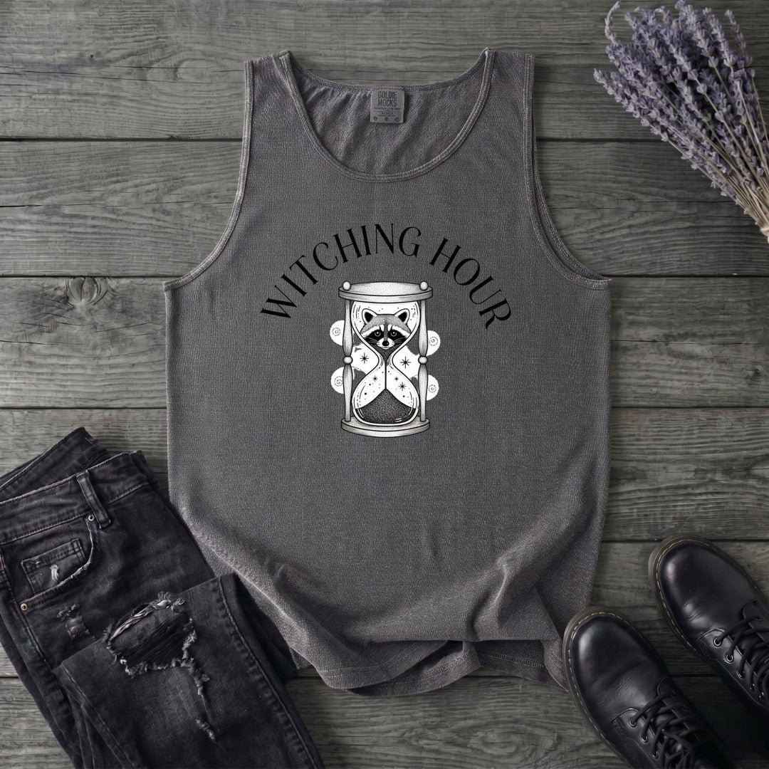 Witching Hour Raccoon Hourglass Tank Top