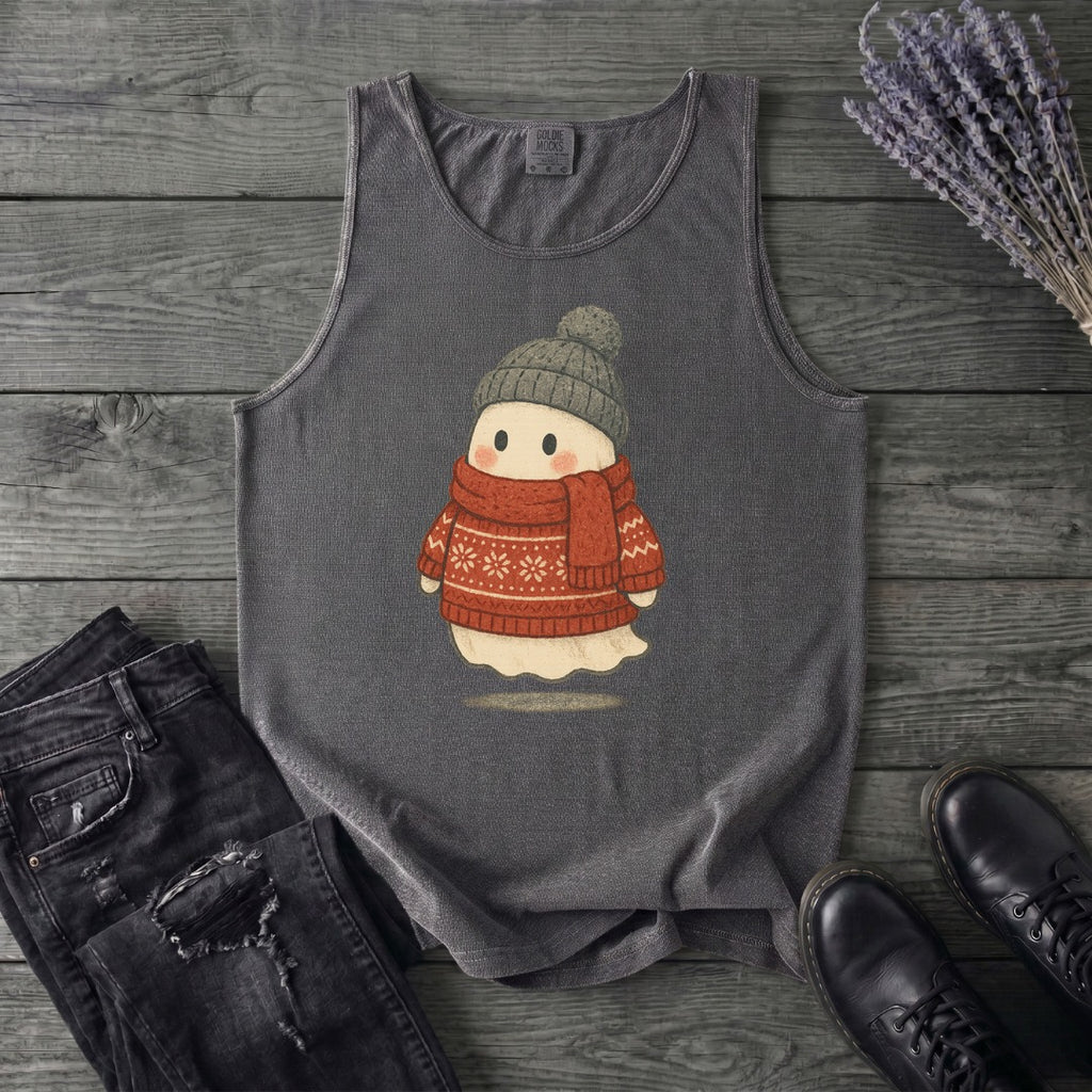 Christmas Sweater Ghost Tank Top