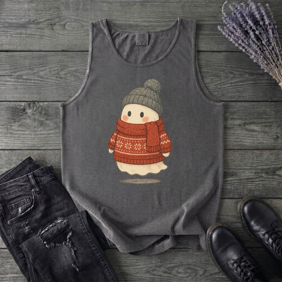 Christmas Sweater Ghost Tank Top