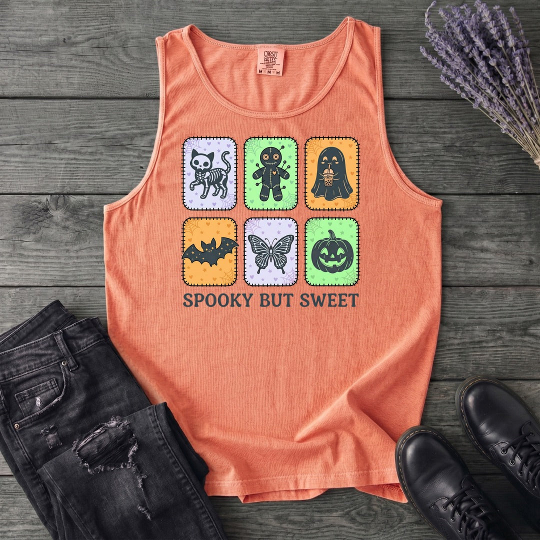 Spooky But Sweet Grid Tank Top