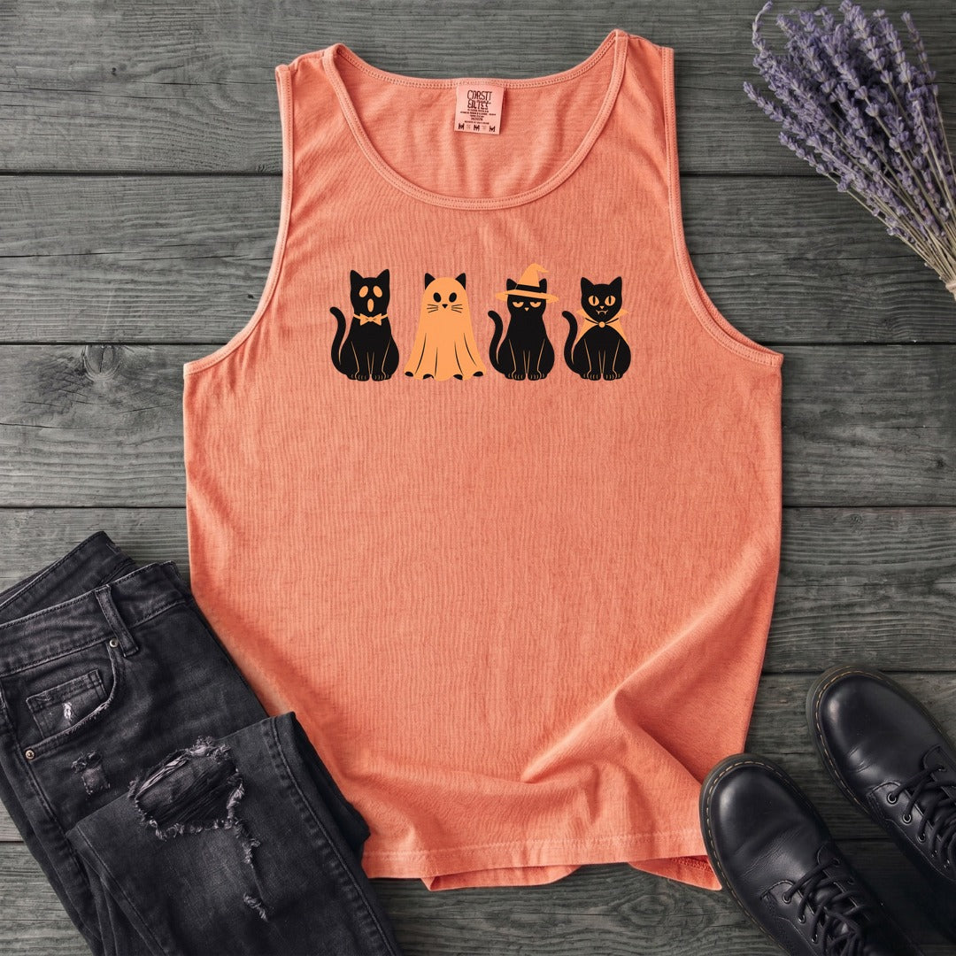 Black Cat Costume Party Tank Top