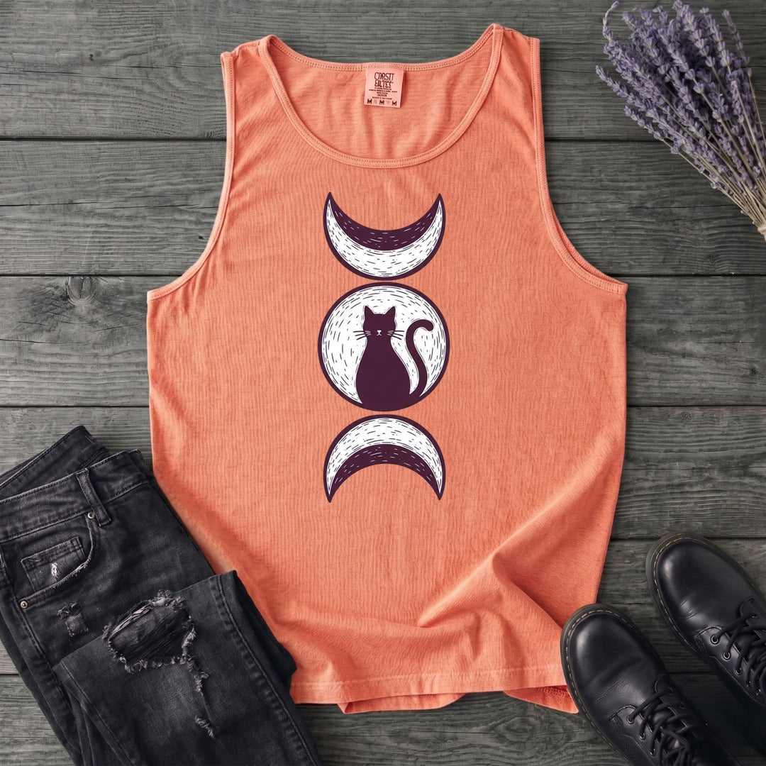 Triple Moon Goddess Cat Tank Top