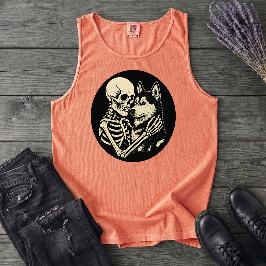 Skeleton Husky Hug Tank Top