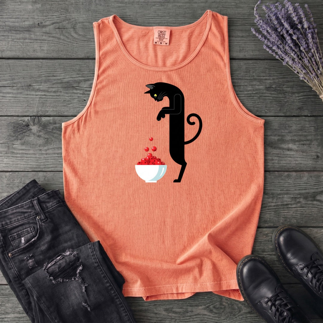 Black Cat And Cranberries Tank Top
