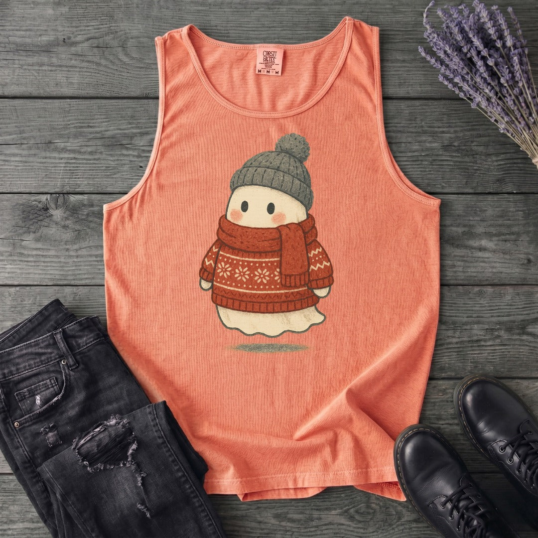 Christmas Sweater Ghost Tank Top